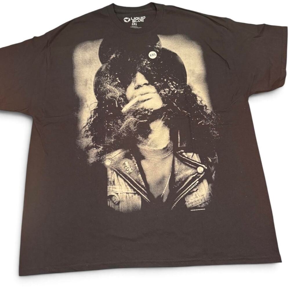 Slash Guns N’ Roses Liquid Blue T-Shirt 2XL NWOT 2018 Rock Band Graphic Tee